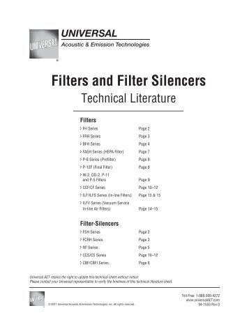 Filters and Filter Silencers - Universal