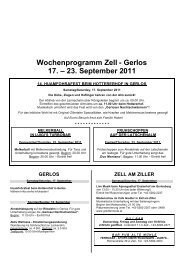 Wochenprogramm Zell - Gerlos 17. – 23. September ... - Zillertal Arena