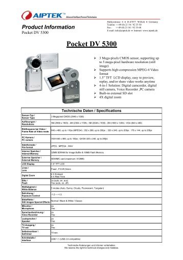 Pocket DV 5300 - Aiptek