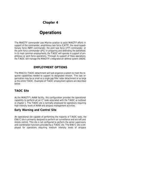 Tactical Air Operations Center Handbook - GlobalSecurity.org