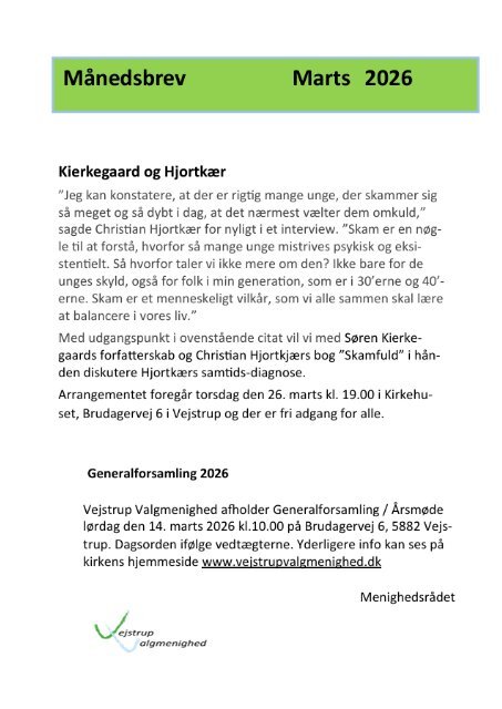 Månedsbrev marts 2026