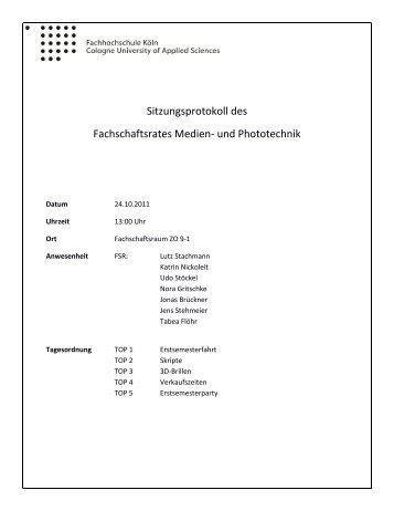 24. Oktober - Fachschaft IMP