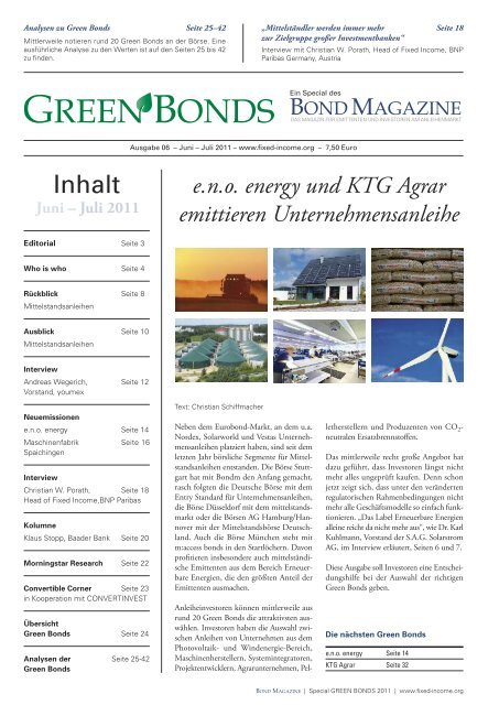 BOND MAGAZINE 06 - Special GREEN BONDS - Fixed-Income.org