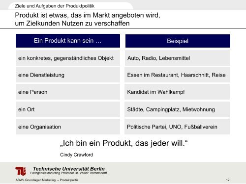 Technische Universität Berlin - Fachgebiet Marketing - TU Berlin