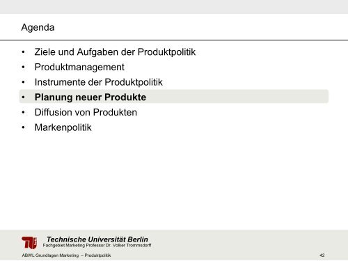 Technische Universität Berlin - Fachgebiet Marketing - TU Berlin