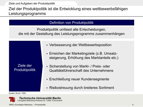 Technische Universität Berlin - Fachgebiet Marketing - TU Berlin