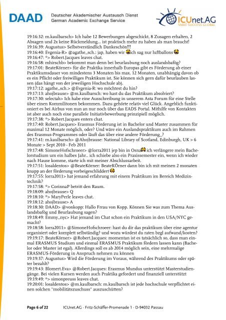 Protokoll Expertenchat 28.04.11 - EU-Community - DAAD