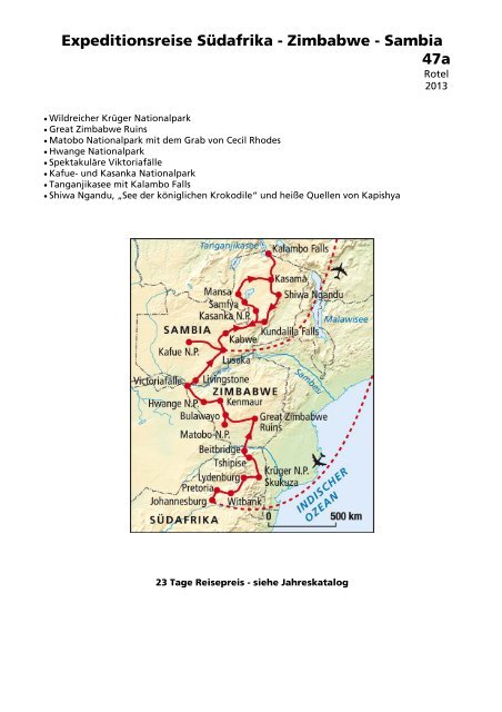 Expeditionsreise Südafrika - Zimbabwe - Sambia 47a - Rotel - Tours