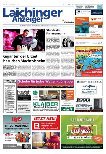 14.03.2026 Laichinger Anzeiger