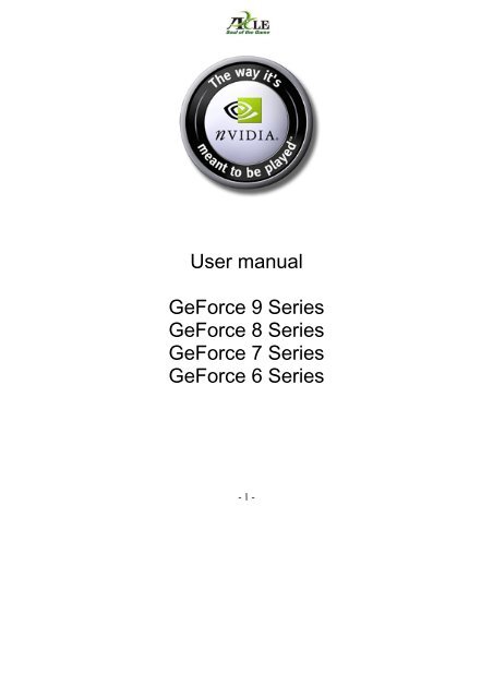 nVidia User manual as PDF (english) - Digittrade