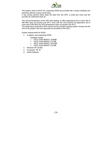 nVidia User manual as PDF (english) - Digittrade