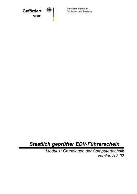 Staatlich Geprufter Edv Fuhrerschein Modul 1 Grundlagen Der