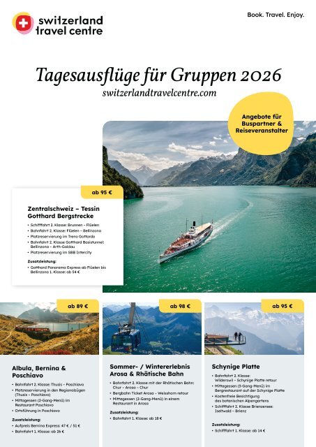 Tagesausflüge und Angebote für Gruppenreisen 2026-2027