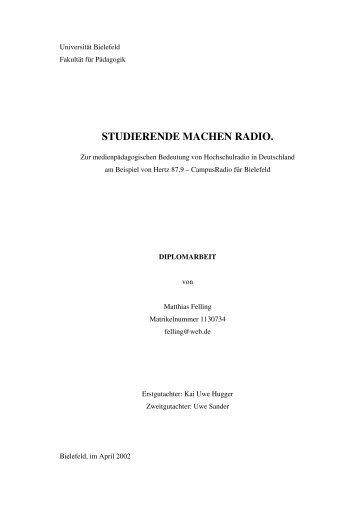 STUDIERENDE MACHEN RADIO. - matthias felling