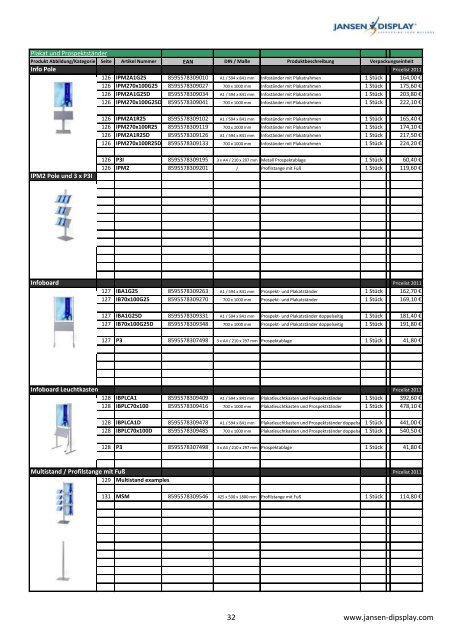 PREISLISTE 2011