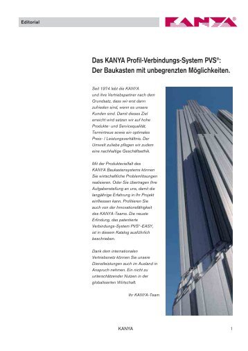 Das KANYA Profil-Verbindungs-System PVS®: Der Baukasten mit ...