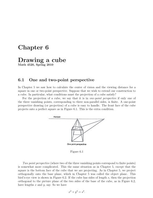 Chapter 6 Drawing a cube - Cornell Mathematics