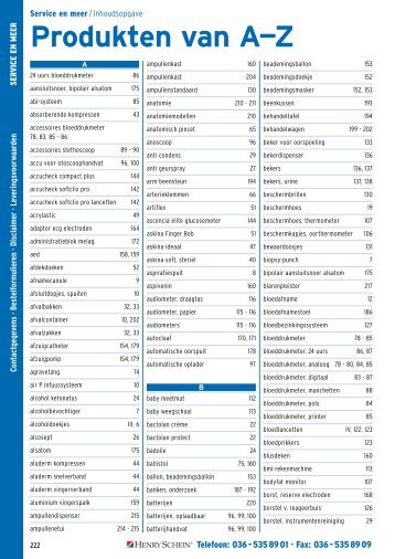 Produkten van A—Z - Henry Schein