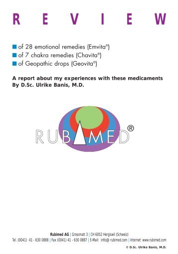 Composition of Chakra Remedies (Chavita®) - Terra Medica