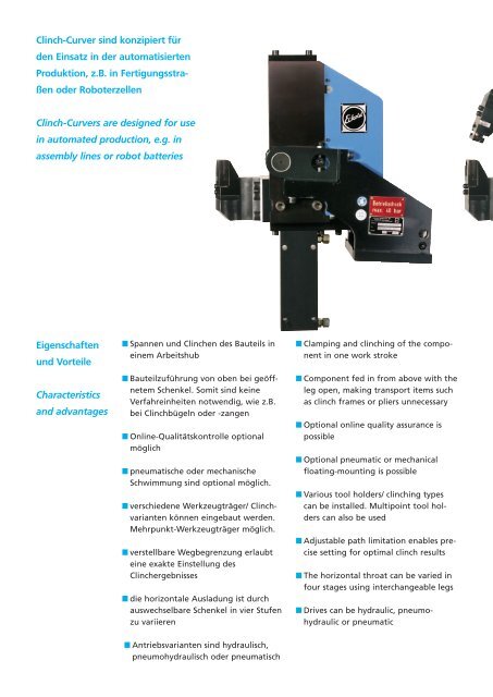 Clinch-Curver Clinchen in der automatisierten Fertigung ... - Eckold