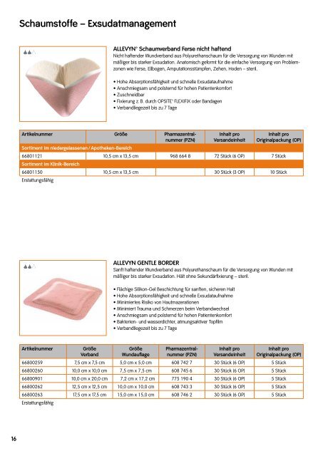 Schaumstoffe – Exsudatmanagement - Smith & Nephew