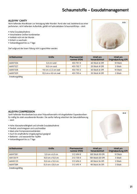 Schaumstoffe – Exsudatmanagement - Smith & Nephew