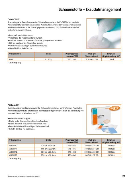 Schaumstoffe – Exsudatmanagement - Smith & Nephew