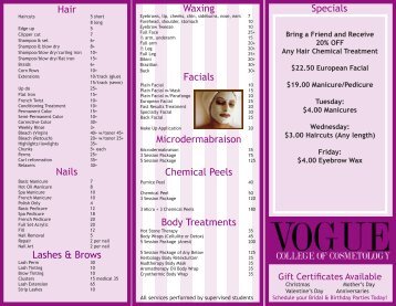 hair skin nails - Vogue College of Cosmetology