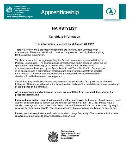 Hairstylist Saskatchewan Apprenticeship And Trade Certification