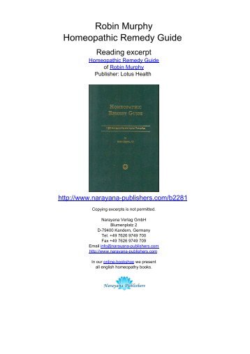 Robin Murphy Homeopathic Remedy Guide - Homeopathy books ...