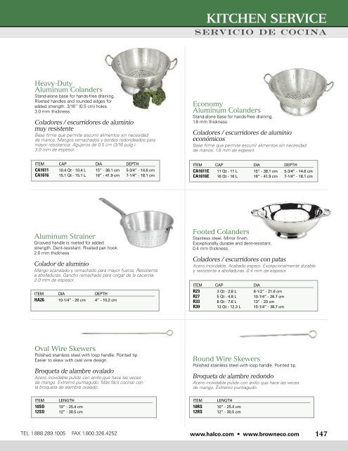 Kitchen Tools & Utensils Utensilios de cocina - Browne Foodservice