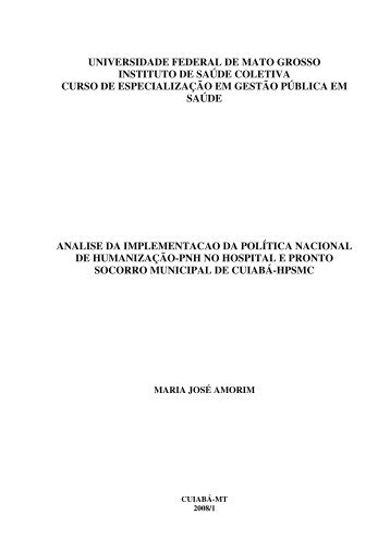 analise da implementacao da política nacional de humanização