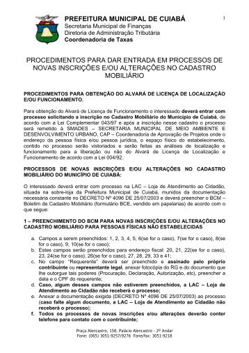 CI Nº 014/TAXAS DAT - Prefeitura de Cuiabá