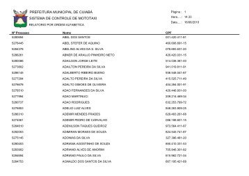 lista de classificados - Prefeitura de Cuiabá