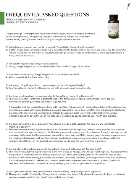 Young Living Omega-3 FAQ