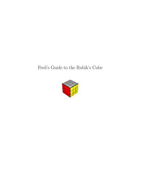 Fred's Guide to the Rubik's Cube - BizPages