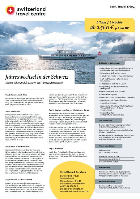Gruppenreise für Zubucher Jahreswechsel 2026-2027