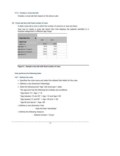 BPS 1 BIRT Cross tab, OLAP Cube Support Specification - Eclipse