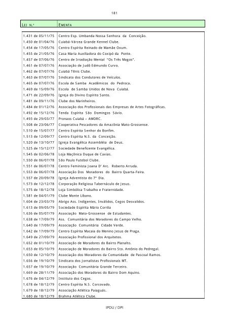 ementário da legislação municipal por assunto - Prefeitura de Cuiabá