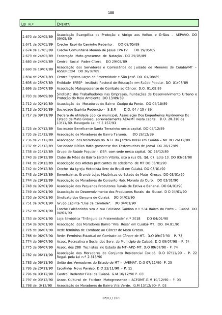 ementário da legislação municipal por assunto - Prefeitura de Cuiabá