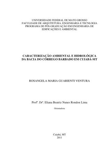 caracterização ambiental e hidrológa da bacia do córrego ... - Index of