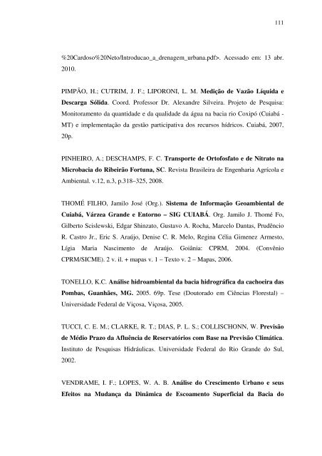 caracterização ambiental e hidrológa da bacia do córrego ... - Index of