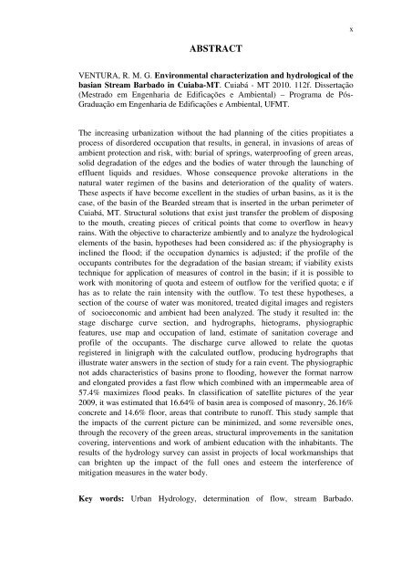 caracterização ambiental e hidrológa da bacia do córrego ... - Index of