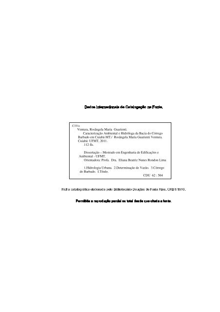 caracterização ambiental e hidrológa da bacia do córrego ... - Index of