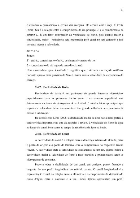 caracterização ambiental e hidrológa da bacia do córrego ... - Index of