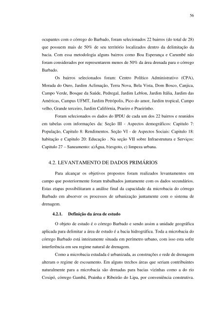 caracterização ambiental e hidrológa da bacia do córrego ... - Index of