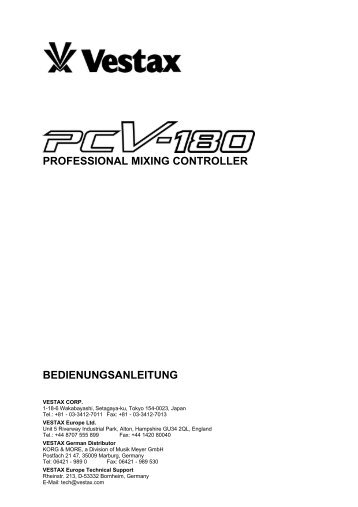PCV - 180 Bedienungsanleitung - DJ-Corner