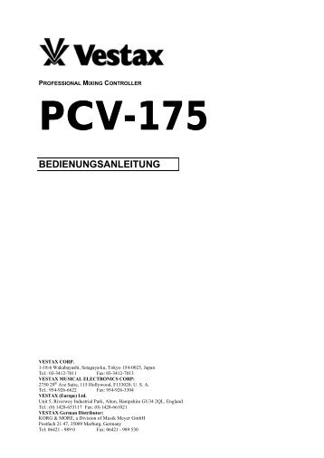 PCV - 175 Bedienungsanleitung - DJ-Corner