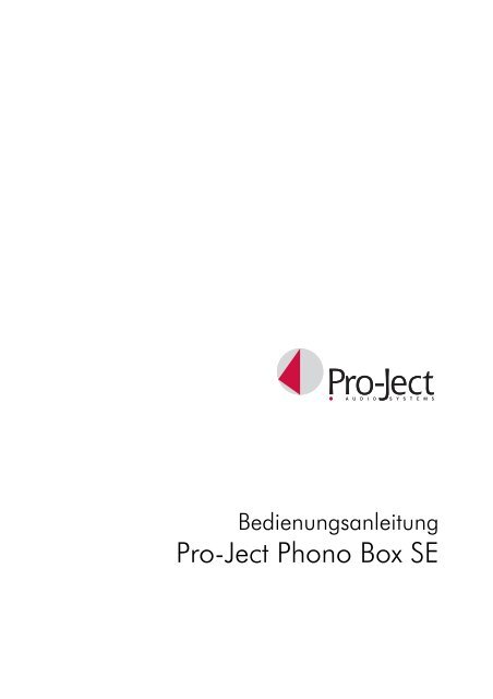 Pro-Ject Phono Box SE - Pro-Ject Audio Systems
