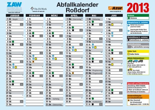 Abfallkalender Roßdorf - Zweckverband Abfall- und ...